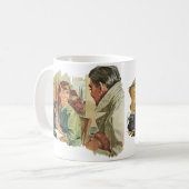 Klassiek zakelijk kantoor, CEO-baas en secretaress Koffiemok (Voorkant links)