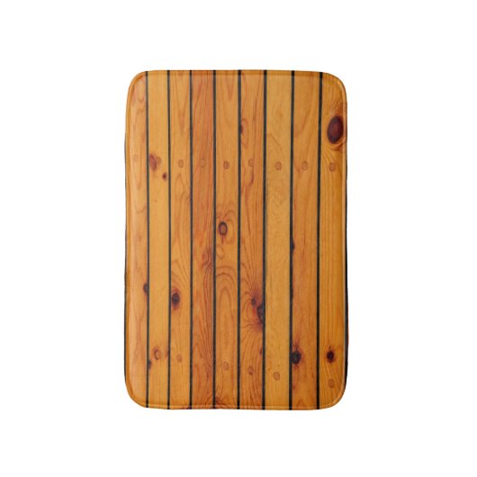 Klassiek zeegbruin houten scheepsdek badmat (Voorkant Verticaal)