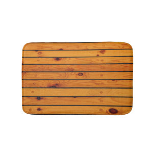 Klassiek zeegbruin houten scheepsdek badmat