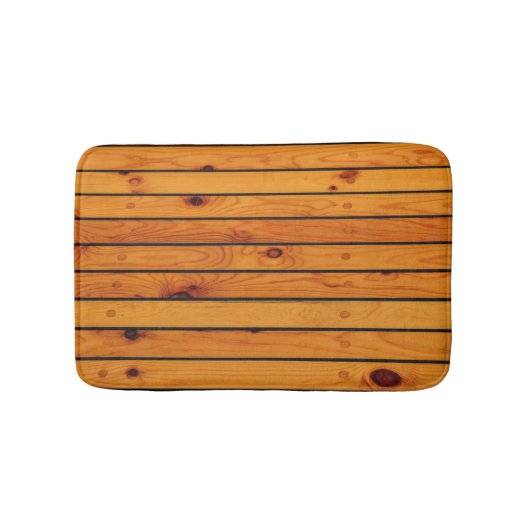 Klassiek zeegbruin houten scheepsdek badmat (Voorkant)