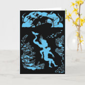 Klassiek Zeemeermin Sprookje.  Lege kaart (Gele Bloem)