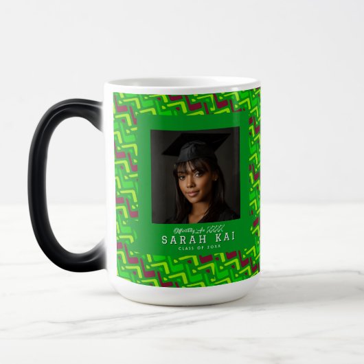Klassiek Zigzag Patroon Jongens Afstudeercadeau Magische Mok (Links)