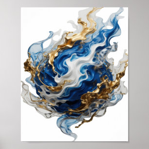 Klassiek zilver ABSTRACT ART ontwerp Poster