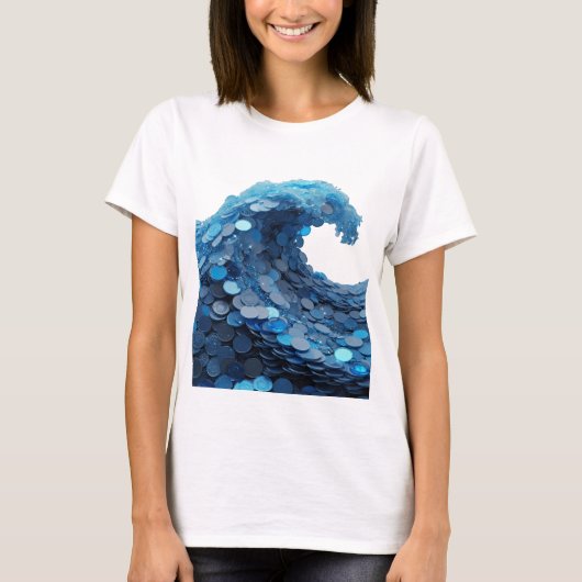 Klassiek zilver ABSTRACT ART ontwerp T-shirt (Voorkant)