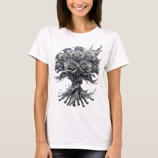 Klassiek Zilver ABSTRACTE KUNST Custom T-shirt v2 (Voorkant)