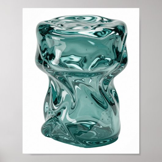Klassiek Zilver ABSTRACTE KUNST Ontwerp v2 Poster (Voorkant)