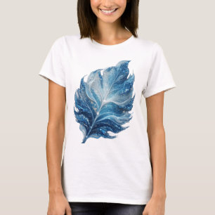 Klassiek Zilver BLUE STAR LEAF Modern Design T-shirt