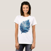 Klassiek Zilver BLUE STAR LEAF Modern Design T-shirt (Voorkant volledig)