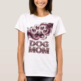 Klassiek Zilver DOG MOM Vet Ontwerp T-shirt