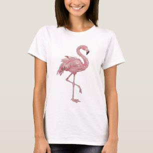 Klassiek Zilver FLAMINGO Modern Design T-shirt