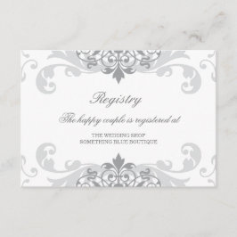 Klassiek zilver grijs Ironworks bruiloft register Informatiekaartje