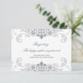 Klassiek zilver grijs Ironworks bruiloft register Informatiekaartje (Staand voorkant)