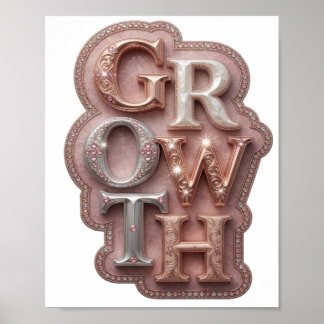 Klassiek Zilver GROWTH Grafisch Ontwerp Poster
