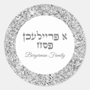 Klassiek Zilver Hebreeuws Een Freilichen Pascha Ronde Sticker