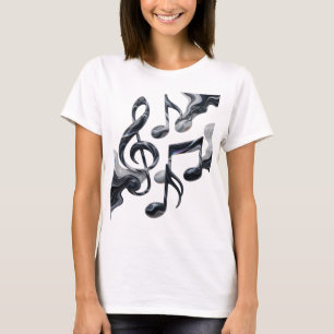 Klassiek Zilver MUSIC IN MOTION Maatwerk Design T-shirt