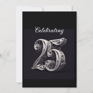 KLASSIEK ZILVEREN 25E TROUWJUBILEUM KAART