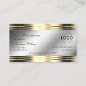 Klassiek zilvergoud met glanzende diamanten en Log Visitekaartje (Achterkant)