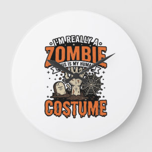 Klassiek Zombie Kostuum Halloween T-shirt Ontwerp_ Grote Klok