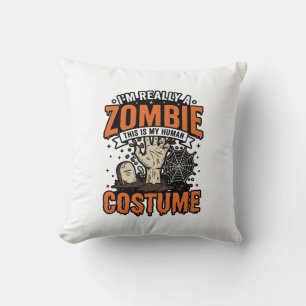 Klassiek Zombie Kostuum Halloween T-shirt Ontwerp_ Kussen