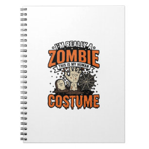 Klassiek Zombie Kostuum Halloween T-shirt Ontwerp_ Notitieboek
