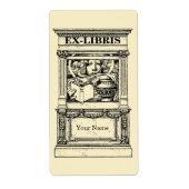 Klassiek Zuilenframe Ex Libris Sjabloon Etiket (Voorkant)