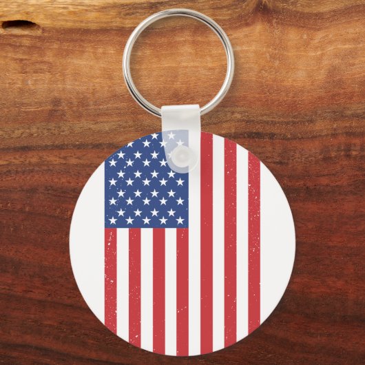 Klassiek zwaaiend Amerikaans vlagontwerp Sleutelhanger (Achterkant)