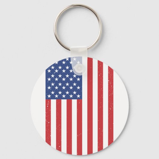 Klassiek zwaaiend Amerikaans vlagontwerp Sleutelhanger (Achterkant)