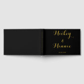 Klassiek zwart 23 x 15 cm gastenboek met aangepast (Volledig)