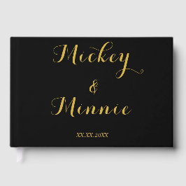 Klassiek zwart 23 x 15 cm gastenboek met aangepast