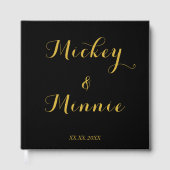 Klassiek zwart 30x30 cm gastenboek met aangepaste  (Voorkant)