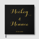 Klassiek zwart 30x30 cm gastenboek met aangepaste  (Voorkant)