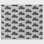  Klassiek Zwart Antiek Kar Masculine Cadeaupapier (Vlak)