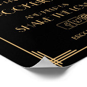 Klassiek zwart Art Deco Gatsby Hashtag bord 8x10 Poster (Hoek)