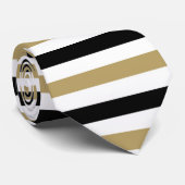 Klassiek zwart beige streeppatroon stropdas (Opgerold)