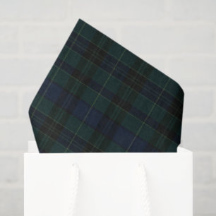 Klassiek zwart Black Watch-tartan donkergroen mari Tissuepapier