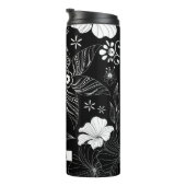 Klassiek zwart bloemig op maat thermosbeker (Geroteerd rechts)