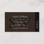 Klassiek Zwart Bruin Wit met Groot Monogram Visitekaartje (Achterkant)