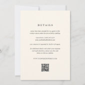 Klassiek zwart & Ecru Monogram Alles in een bruilo Kaart (Achterkant)