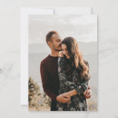 Klassiek zwart & Ecru Monogram Foto Bruiloft Kaart (Achterkant)