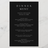 Klassiek zwart eenvoudig trouwmenu (Voorkant)