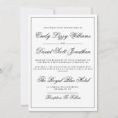 Klassiek zwart Elegance Script Regal Kaart (Voorkant)