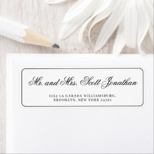 Klassiek zwart Elegant Kalligrafie Eenvoudig Etiket