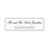 Klassiek zwart Elegant Kalligrafie Eenvoudig Etiket (Voorkant)