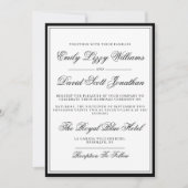 Klassiek zwart Elegant Script Traditioneel Kaart (Voorkant)