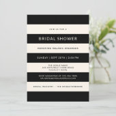 Klassiek zwart en gebroken witte strepen Vrijgezel Kaart (Staand voorkant)