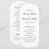 Klassiek zwart en goud kalligrafie bruiloft progra menu (Voorkant / Achterkant)