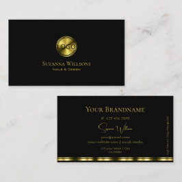 Klassiek zwart en goud met Logo stijlvol Visitekaartje