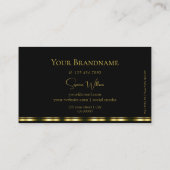 Klassiek zwart en goud met Logo stijlvol Visitekaartje (Achterkant)
