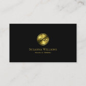 Klassiek zwart en goud met Logo stijlvol Visitekaartje (Voorkant)