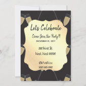 Klassiek zwart en gouden nieuwjaarsfeest kaart (Voorkant)